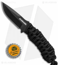 Schrade Full Tang Neck Knife Black Paracord (2.7" Black) SCHF46 -Avokelavavat Sales Store Schrade full tang neck knife black paracord black SCHF46 BHQ 62027 er size