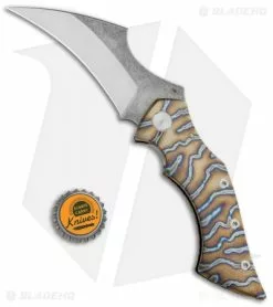 Sergey Rogovets Knives Vulture Frame Lock Knife Tiger Ti (4.1" Two-Tone) -Avokelavavat Sales Store Sergey Rogovets Vulture FL Tiger Ti SW 1844 BHQ 87600 jr bottlecap