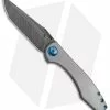 Simeon Custom Knives GenTo Frame Lock Knife Gray Titanium Blue (3.4" Smoke)