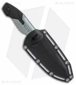 Smith & Wesson M&P Fixed Blade Knife Aluminum/Rubber (4" Black Serr) SWMPF2BS 6 Smith & Wesson M&P Fixed Blade Knife Aluminum/Rubber (4" Black Serr) SWMPF2BS -Avokelavavat Sales Store Smith Wesson MP aluminum rubber black serr SWMPF2BS BHQ 68959 er sheath