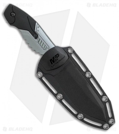 Smith & Wesson M&P Fixed Blade Knife Aluminum/Rubber (4" Black Serr) SWMPF2BS 4 Smith & Wesson M&P Fixed Blade Knife Aluminum/Rubber (4" Black Serr) SWMPF2BS - Image 2