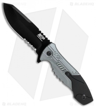 Smith & Wesson M&P Fixed Blade Knife Aluminum/Rubber (4" Black Serr) SWMPF2BS 3 Smith & Wesson M&P Fixed Blade Knife Aluminum/Rubber (4" Black Serr) SWMPF2BS