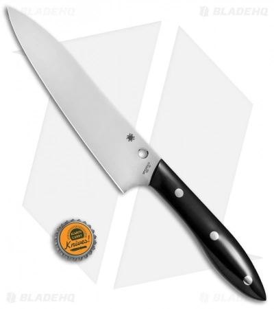 Spyderco 7" Chef's Knife Black Corian K12P 5 Spyderco 7" Chef's Knife Black Corian K12P - Image 3