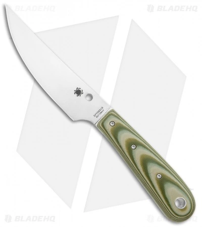 Spyderco Bow River Fixed Blade Knife OD Green/Gray G-10 (4.4" Satin) 3 Spyderco Bow River Fixed Blade Knife OD Green/Gray G-10 (4.4" Satin)