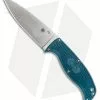 Spyderco Enuff Leaf Fixed Blade Knife Blue FRN (3.95" Satin K390) FB31PBL2K390