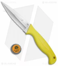 Spyderco Fish Hunter Salt Knife Yellow (4.39" Satin Full Serr) FB40SYL -Avokelavavat Sales Store Spyderco Fish Hunter Salt Yellow Full Serr FB40SYL BHQ 50837 jr bottlecap