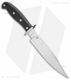 Spyderco Respect Bowie Fixed Blade Knife Black G-10 (7.9" Satin) FB44GP -Avokelavavat Sales Store Spyderco Respect Bowie Black G 10 Satin FB44GP BHQ 78715 jr spine