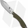 Spyderco Stok Bowie Fixed Blade Knife OD Green G-10 (3" Satin) FB49GPOD