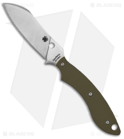 Spyderco Stok Drop Point Fixed Blade Knife OD Green G-10 (3" Satin) FB50GPOD 3 Spyderco Stok Drop Point Fixed Blade Knife OD Green G-10 (3" Satin) FB50GPOD