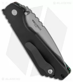 Strider + Pro-Tech Custom SnG Automatic Knife Red/Green Micarta (3.5 Stonewash) -Avokelavavat Sales Store Strider Pro Tech Custom SnG Auto Micarta Red Green SW BHQ 146585 jr side