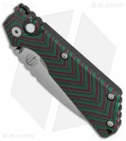Strider + Pro-Tech Custom SnG Automatic Knife Red/Green Micarta (3.5 Stonewash) -Avokelavavat Sales Store Strider Pro Tech Custom SnG Auto Micarta Red Green SW BHQ 146585 jr spine