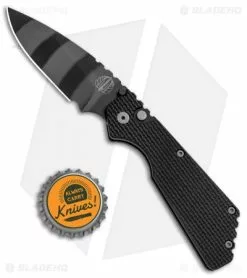 Strider + Pro-Tech PT Automatic Knife Knurled Black (2.75" Tiger Stripe) -Avokelavavat Sales Store Strider Protech PT Auto Knurled Black Tiger Stripe 2307 BHQ 94241 jr bottlecap