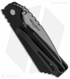 Strider + Pro-tech PT Automatic Knife Knurled Black (2.75" Stonewash) -Avokelavavat Sales Store Strider Protech PT Knurled Black SW 2305 BHQ 51923 jr side 2