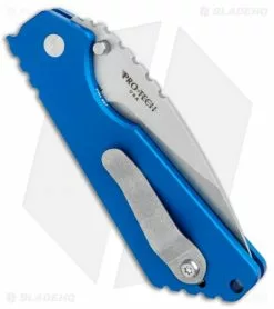 Strider + Pro-Tech SnG Automatic Knife Solid Blue Aluminum (3.5" Stonewash) 9 Strider + Pro-Tech SnG Automatic Knife Solid Blue Aluminum (3.5" Stonewash) -Avokelavavat Sales Store Strider Protech SnG Auto Solid Blue Aluminum SW 2401 BLUE BHQ 105835 jr side