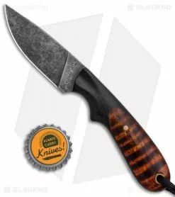 T.M. Hunt Custom Hedgehog Fixed Blade Black G-10/Curly Maple (3.75" Acid) -Avokelavavat Sales Store T.M. Hunt Custom Hedgehog Black G 10 Curly Maple Acid BHQ 98488 jr bottlecap