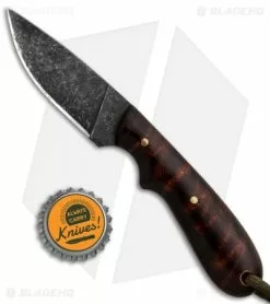 T.M. Hunt Custom Hedgehog Fixed Blade Curly Maple W/ OD Lanyard (3.75" Acid) -Avokelavavat Sales Store T.M. Hunt Custom Hedgehog Blade Curly Maple Acid BHQ 85831 jr bottlecap