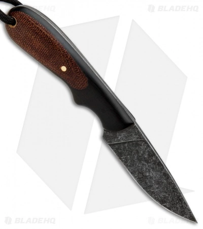 T.M. Hunt Custom Hedgehog Fixed Blade Brown Micarta/Black G-10 (3.75" Acid) 4 T.M. Hunt Custom Hedgehog Fixed Blade Brown Micarta/Black G-10 (3.75" Acid) - Image 2