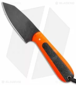 T.M. Hunt Custom Hogua Fixed Blade Knife Orange G10/Onyx Flake (3.1" Black)