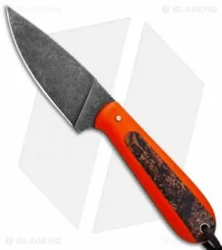 T.M. Hunt Custom Magua Fixed Blade Knife Orange G-10/Pumpkin Resin (3.5" Black)