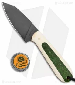 T.M. Hunt Custom Hogua Fixed Blade White G10/Candy Stripe Green (3.1" Black) -Avokelavavat Sales Store T.M. Hunt Custom Hogua White G 10 Candy Stripe Green Black BHQ 99388 jr bottlecap