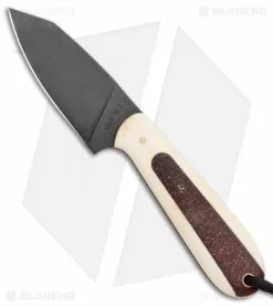 T.M. Hunt Custom Hogua Fixed Blade Knife White G10/Candy Stripe (3.1" Black)