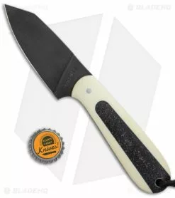 T.M. Hunt Custom Hogua Fixed Blade Knife White G-10 "Onyx Flake" (3.1" Black) -Avokelavavat Sales Store T.M. Hunt Custom Hogua White G 10 Onyx Flake Acid BHQ 98472 jr bottlecap