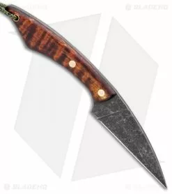 T.M. Hunt Custom Knives Hornet 2.0 Fixed Blade Knife Curly Maple Exclusive -Avokelavavat Sales Store T.M. Hunt Custom Knives Hornet 2.0 Curly Maple Exclusive BHQ 94946 jr spine