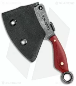 T.M. Hunt Custom "Leave It" Cleaver Keychain Knife Red G-10 (1.75" Black SW) -Avokelavavat Sales Store T.M. Hunt Custom Leave It Cleaver Keychain Red G 10 Black SW BHQ 94595 jr sheath
