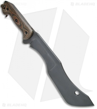 T.M. Hunt Custom M-18 Fixed Blade Knife Micarta W/ Brown Sheath (10" Black) 4 T.M. Hunt Custom M-18 Fixed Blade Knife Micarta W/ Brown Sheath (10" Black) - Image 2