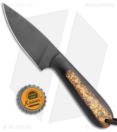 T.M. Hunt Custom Magua Fixed Blade Knife Black G-10/Gold Stripe (3.5" Black) 6 T.M. Hunt Custom Magua Fixed Blade Knife Black G-10/Gold Stripe (3.5" Black) - Image 4