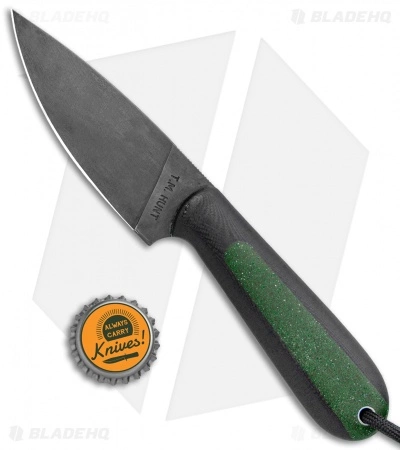 T.M. Hunt Custom Magua Fixed Blade Knife Black G-10/Green Stripe (3.5" Black) 6 T.M. Hunt Custom Magua Fixed Blade Knife Black G-10/Green Stripe (3.5" Black) - Image 4