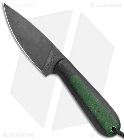 T.M. Hunt Custom Magua Fixed Blade Knife Black G-10/Green Stripe (3.5" Black) 3 T.M. Hunt Custom Magua Fixed Blade Knife Black G-10/Green Stripe (3.5" Black)