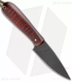 T.M. Hunt Custom Magua Fixed Blade Knife Burlap/Curly Maple (3.5" Black) 7 T.M. Hunt Custom Magua Fixed Blade Knife Burlap/Curly Maple (3.5" Black) -Avokelavavat Sales Store T.M. Hunt Custom Magua Burlap Curly Maple Black BHQ 99653 jr spine