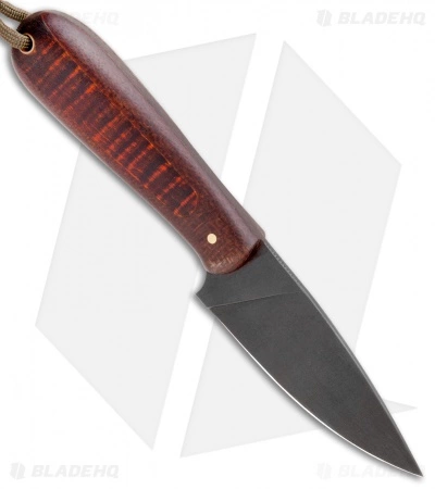 T.M. Hunt Custom Magua Fixed Blade Knife Burlap/Curly Maple (3.5" Black) 4 T.M. Hunt Custom Magua Fixed Blade Knife Burlap/Curly Maple (3.5" Black) - Image 2