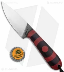 T.M. Hunt Custom Magua Fixed Blade Knife Bullseye Red/Black (3.5" Satin) -Avokelavavat Sales Store T.M. Hunt Custom Magua Fixed Blade Bullseye Red Black Satin BHQ 136423 jr bottlecap