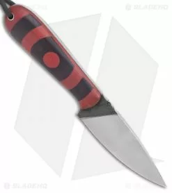 T.M. Hunt Custom Magua Fixed Blade Knife Bullseye Red/Black (3.5" Satin) -Avokelavavat Sales Store T.M. Hunt Custom Magua Fixed Blade Bullseye Red Black Satin BHQ 136423 jr spine
