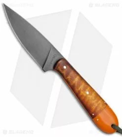 T.M. Hunt Custom Magua Fixed Blade Knife Maple Wood/Orange G-10 (3.5" Black)