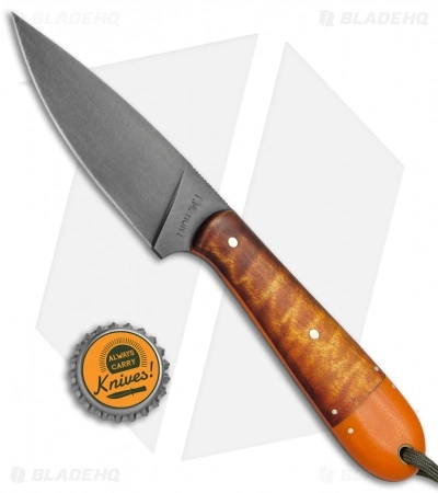 T.M. Hunt Custom Magua Fixed Blade Knife Maple Wood/Orange G-10 (3.5" Black) 6 T.M. Hunt Custom Magua Fixed Blade Knife Maple Wood/Orange G-10 (3.5" Black) - Image 4