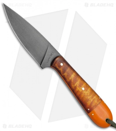 T.M. Hunt Custom Magua Fixed Blade Knife Maple Wood/Orange G-10 (3.5" Black) 3 T.M. Hunt Custom Magua Fixed Blade Knife Maple Wood/Orange G-10 (3.5" Black)