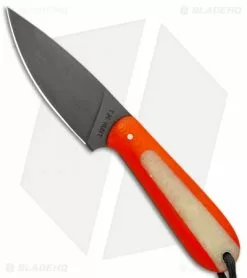 T.M. Hunt Custom Magua Fixed Blade Knife Orange G-10/Candy Stripe (3.5" Black)