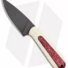 T.M. Hunt Custom Magua Fixed Blade Knife White G-10/Red Stripe (3.5" Black)