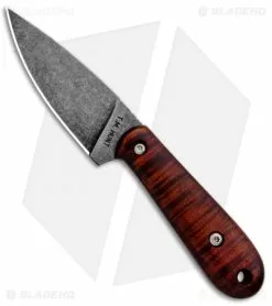 T.M. Hunt Custom Skelemaug Fixed Blade Knife Curly Maple (3.75" Acid)