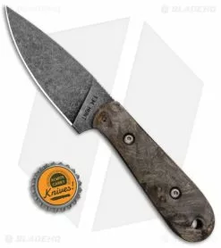 T.M. Hunt Custom Skelemaug Fixed Blade Knife Gray Burl Wood (3.75" Acid) -Avokelavavat Sales Store T.M. Hunt Custom Skelemaug Gray Burl Wood Acid Washed BHQ 85827 jr bottlecap