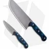 TOPS Knives Dicer 3 & 8 Kitchen Knife Combo Black/Blue G10 (Stonewash) 1 TOPS Knives Dicer 3 & 8 Kitchen Knife Combo Black/Blue G10 (Stonewash) -Avokelavavat Sales Store TOPS Dicer 3 and 8 Fixed Blade Knife Set Black Blue G10 Tumbled TPDCR83 BHQ 97654 ns