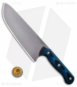 TOPS Knives Dicer 3 & 8 Kitchen Knife Combo Black/Blue G10 (Stonewash) -Avokelavavat Sales Store TOPS Dicer 8 Fixed Blade Knife Black Blue G10 Tumbled TPDCR801 BHQ 97481 ns bottlecap
