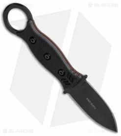 TOPS Knives TOPS Knive I.C.E. Dagger Fixed Blade Neck Knife W/ Beta Loops (3" Black) ICED-02 -Avokelavavat Sales Store TOPS I.C.E. Dagger Neck Blk Beta Loops ICED 02 BHQ 52081 jr spine