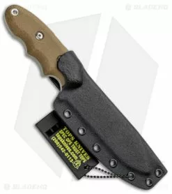 TOPS Knives Backpacker's Bowie Fixed Blade Green Canvas Micarta (4.5" Tumbled) -Avokelavavat Sales Store TOPS Knives Backpackers Bowie Green Canvas Micarta Tumbled BPB 01 BHQ 81888 jr sheath