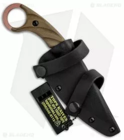 TOPS Knives Desert Warrior C.U.T. 4.0 Combat Utility Tool Knife (4.25" Copper) -Avokelavavat Sales Store TOPS Knives C.U.T. 4.0 Combat Utility Tool OD Micarta Copper BHQ 89769 jr sheath