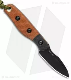 TOPS Knives Hornero Fixed Blade Knife Tan/Black Canvas Micarta (3" Black) -Avokelavavat Sales Store TOPS Knives Hornero Fixed Blade Knife Tan Black Canvas Micarta 3 Black BHQ 123462 LS Back