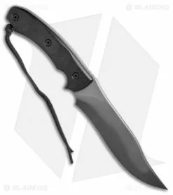 TOPS Knives Longhorn Bowie Fixed Blade Knife Black Micarta (6.75" Gray) -Avokelavavat Sales Store TOPS Knives Longhorn Bowie fixed blade black micarta gray BHQ 63669 er side